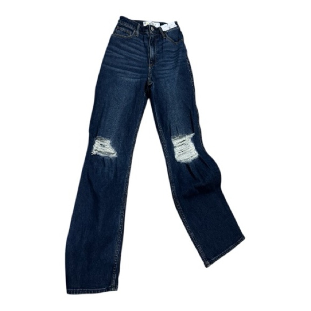 Hollister Women's Navy Straight Leg Jeans size 23x31 - Picture 2 of 5